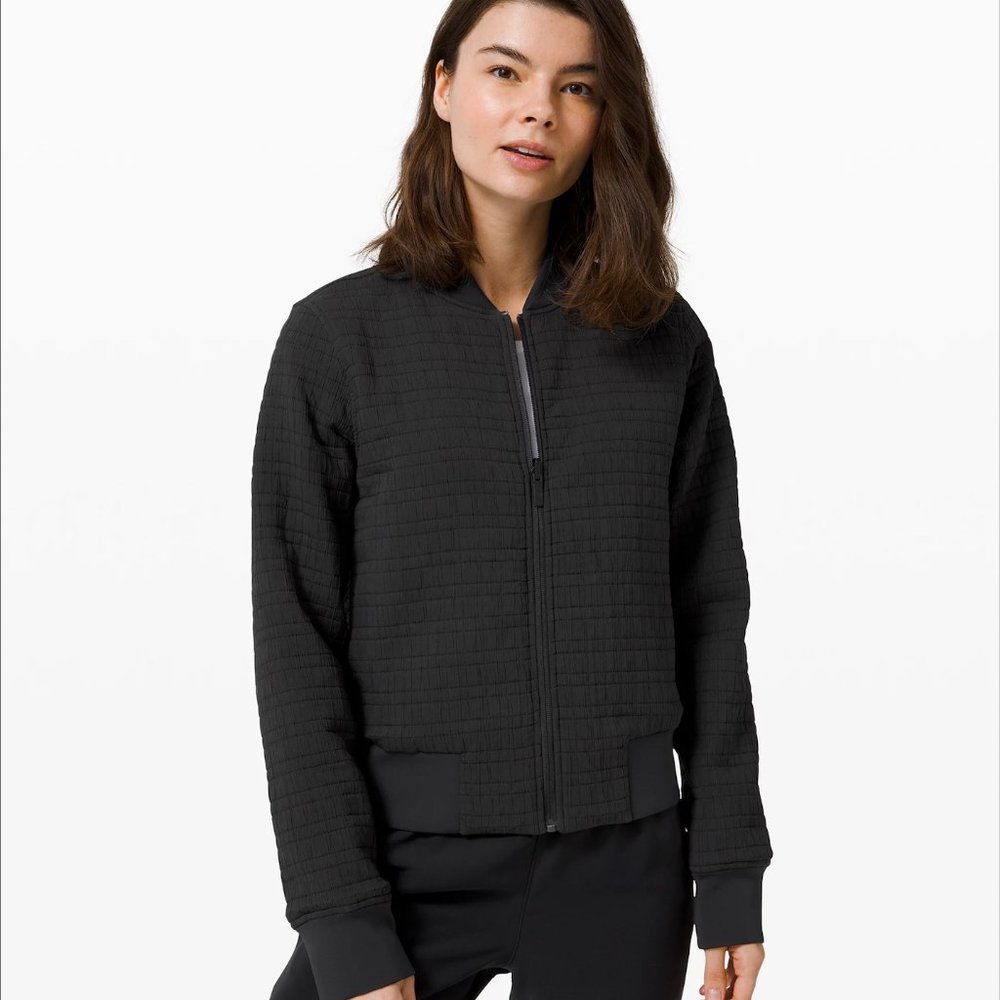 lululemon athletica Black Quilted Bomber Jacket